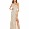 Sequin One Shoulder Gown W/ Embellishments -Women's Skirt 10729 NUD Default 1 WS