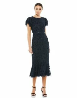 FLOUNCE SLEEVE MIDI DRESS -Women's Skirt 10771 MID 1 WS