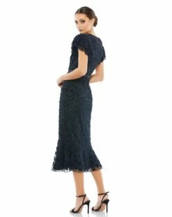 FLOUNCE SLEEVE MIDI DRESS -Women's Skirt 10771 MID 2 WS