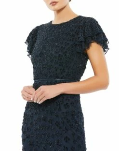 FLOUNCE SLEEVE MIDI DRESS -Women's Skirt 10771 MID 3 WS