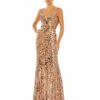 Sequined Spaghetti Strap Cowl Back Gown -Women's Skirt 10929 COP Default 1 WS