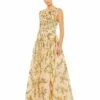 Sequined Sleeveless Scoop Neck A Line Gown -Women's Skirt 10953 NUD Default 1 WS