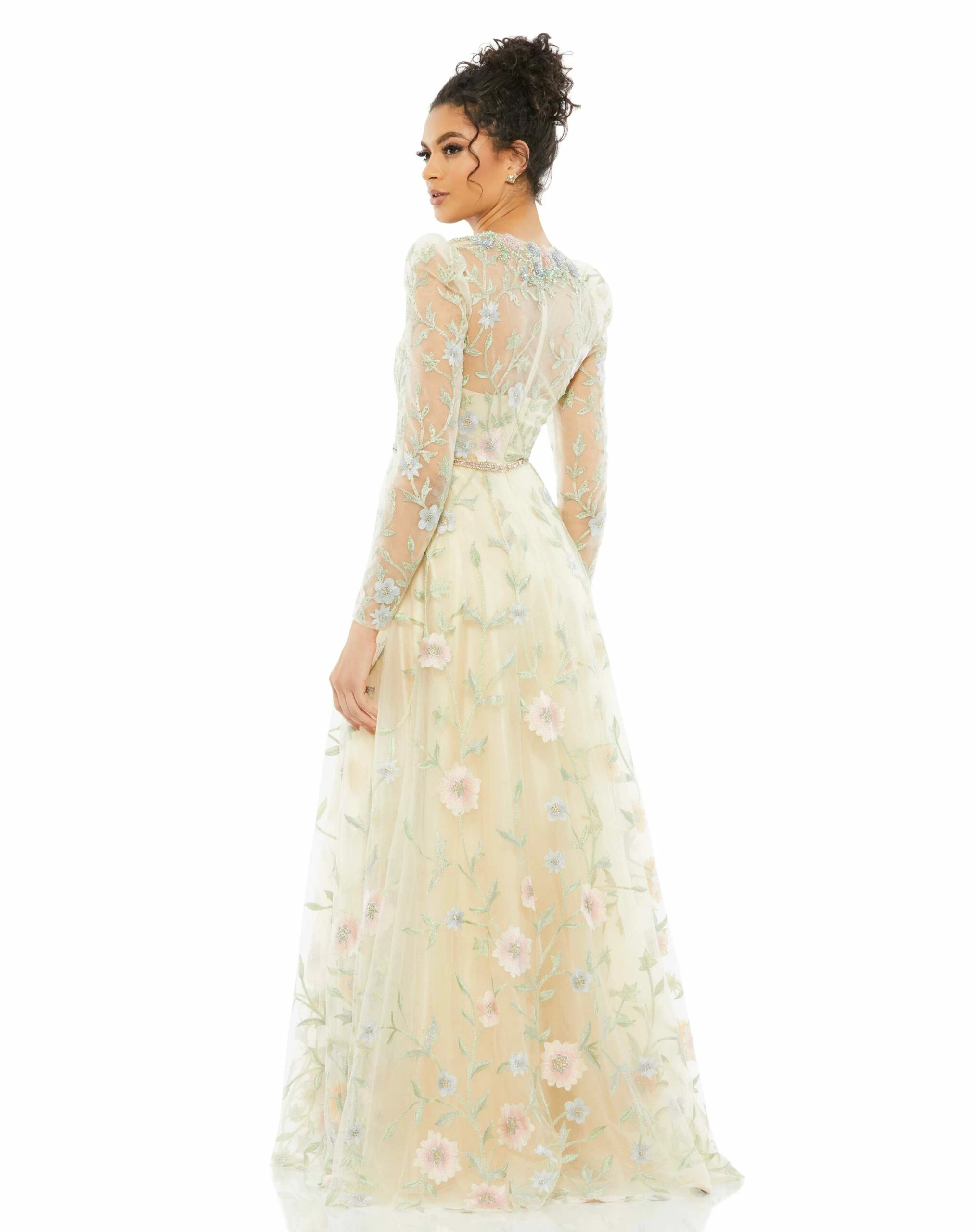 Floral Print Butterfly Sleeve Flowy Gown 4 Floral Print Butterfly Sleeve Flowy Gown - Image 2