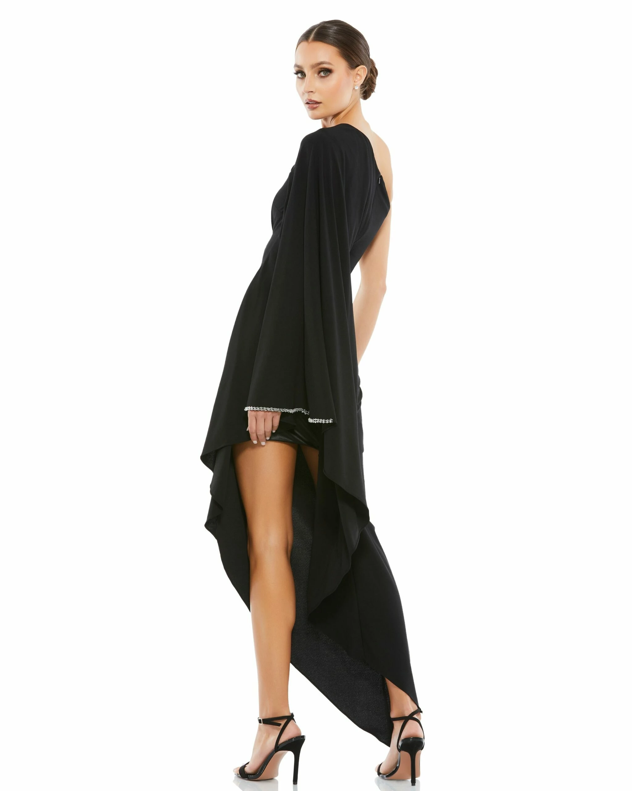 One Shoulder Asymmetrical Hem Flowy Dress 4 One Shoulder Asymmetrical Hem Flowy Dress - Image 2