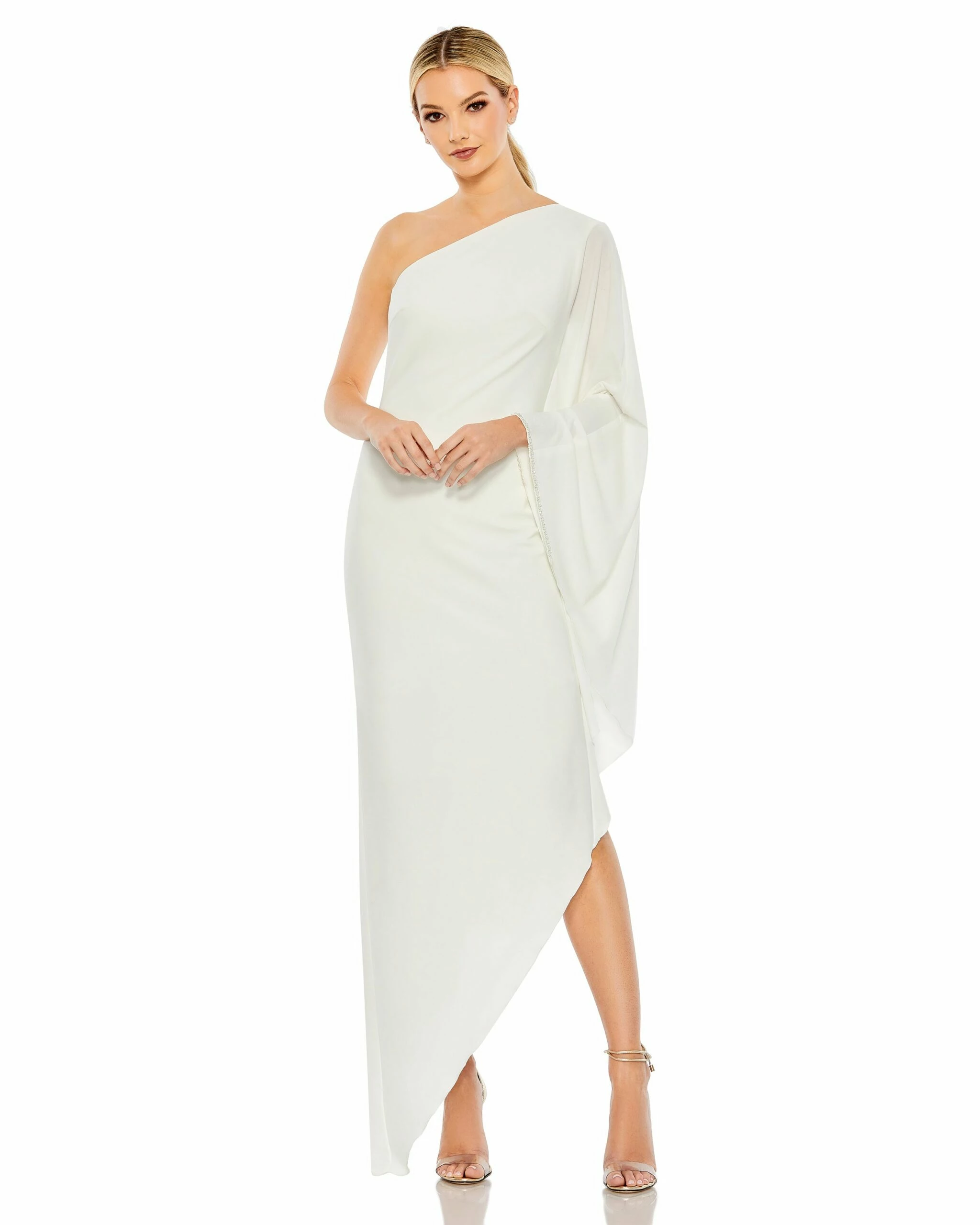 One Shoulder Asymmetrical Hem Flowy Dress 6 One Shoulder Asymmetrical Hem Flowy Dress - Image 4