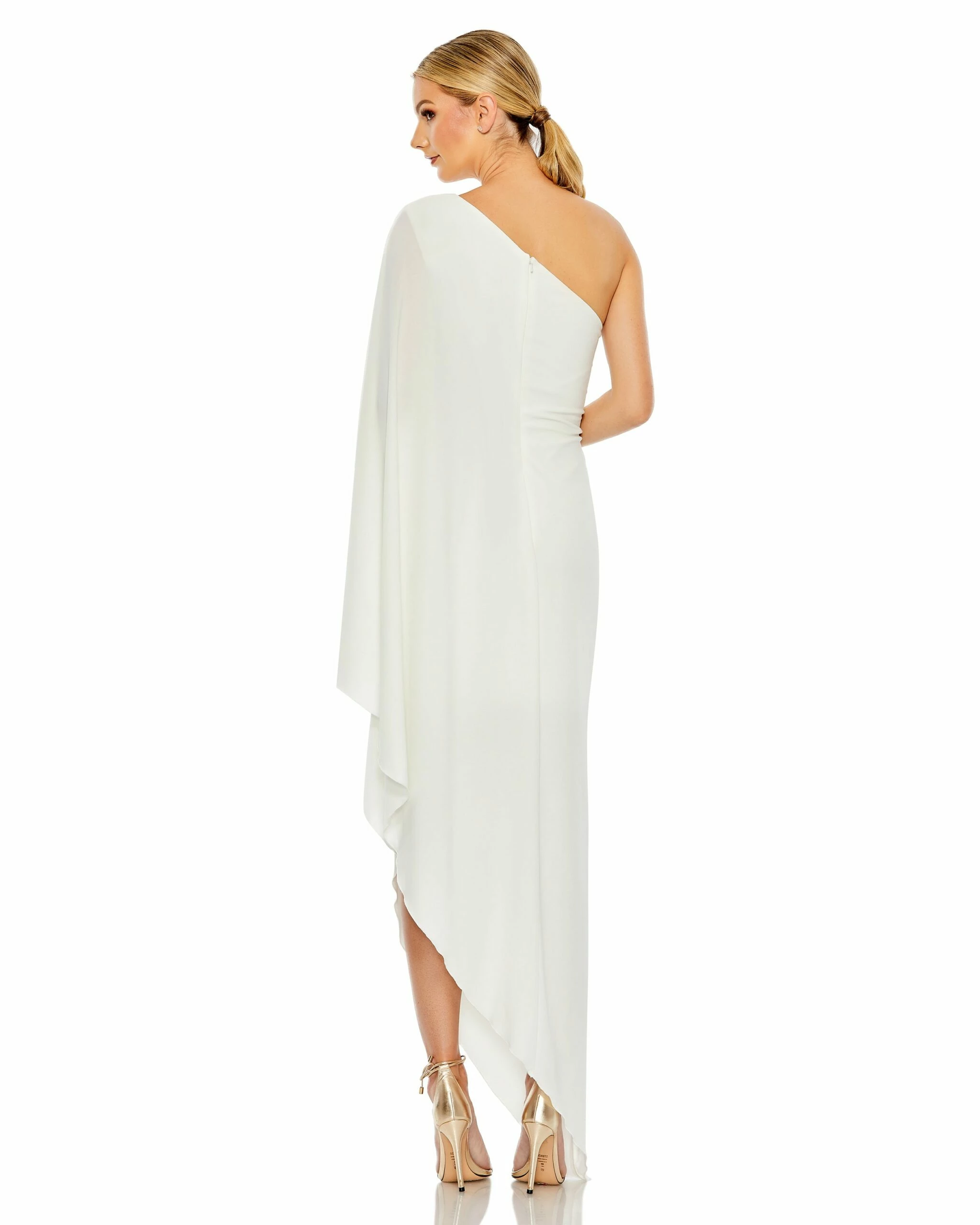One Shoulder Asymmetrical Hem Flowy Dress 7 One Shoulder Asymmetrical Hem Flowy Dress - Image 5