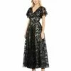 Embroidered Flutter Sleeve A Line Dress 2 Embroidered Flutter Sleeve A Line Dress -Women's Skirt 11327 BLK Default 1 WS