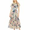 Floral Chiffon High Neck Flutter Sleeve Dress 1 Floral Chiffon High Neck Flutter Sleeve Dress -Women's Skirt 11400 BLM Default 1 WS