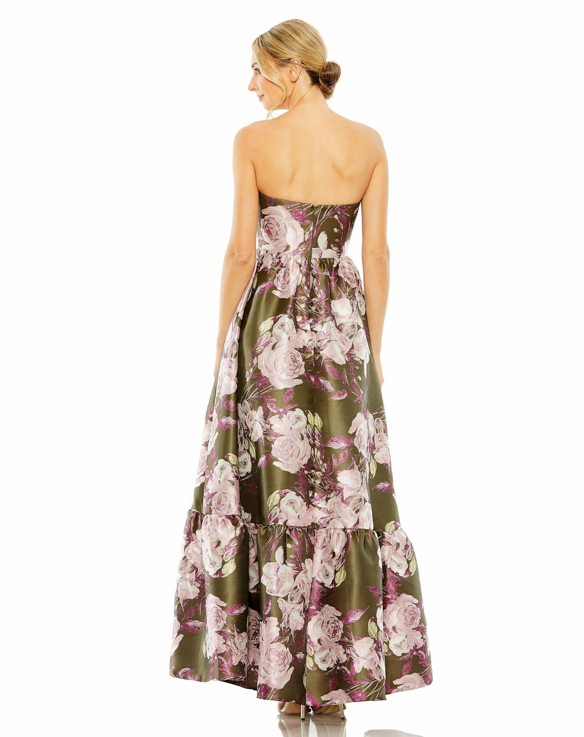 Strapless Bottom Ruffle Floral Gown 4 Strapless Bottom Ruffle Floral Gown - Image 2