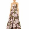 Strapless Bottom Ruffle Floral Gown 1 Strapless Bottom Ruffle Floral Gown -Women's Skirt 11605 OLM Default 1 WS