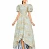 Brocade Puff Sleeve High Low Gown 1 Brocade Puff Sleeve High Low Gown -Women's Skirt 11608 PLG Default 1 WS
