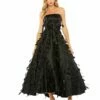 Strapless Feather Embellished Ball Gown -Women's Skirt 11634 BLK Default 1 WS