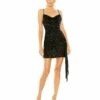 Sequined Cowl Neck Mini Dress -Women's Skirt 11661 BLK Default 1 WS