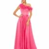 One Shoulder A Line Gown With Feather Detail 2 One Shoulder A Line Gown With Feather Detail -Women's Skirt 11684 HOT Default 1 WS