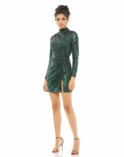 Long Sleeve Sequin Mini Dress