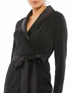 Long Sleeve Tuxedo Mini Dress -Women's Skirt 12508 BLK 3 WS