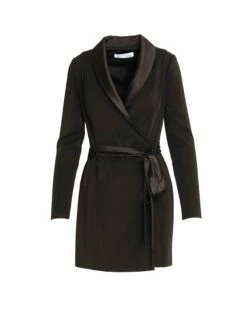 Long Sleeve Tuxedo Mini Dress -Women's Skirt 12508gg