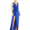 Sleeveless Self Tie Draped Gown W/ Overlay Train -Women's Skirt 12525 ROY Default 1 WS