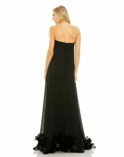 Strapless Flare Feather Hem Gown -Women's Skirt 13001 Black BK