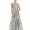 Floral Embroidered Short Sleeve Gown -Women's Skirt 20294 SMI Default 1 WS