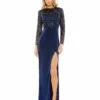 Embellished High Neck Bodice Faux Wrap Gown 1 Embellished High Neck Bodice Faux Wrap Gown -Women's Skirt 20340 Midnight AB