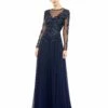 Beaded Applique Illusion High Neck Gown -Women's Skirt 20385 MID Default 1 WS