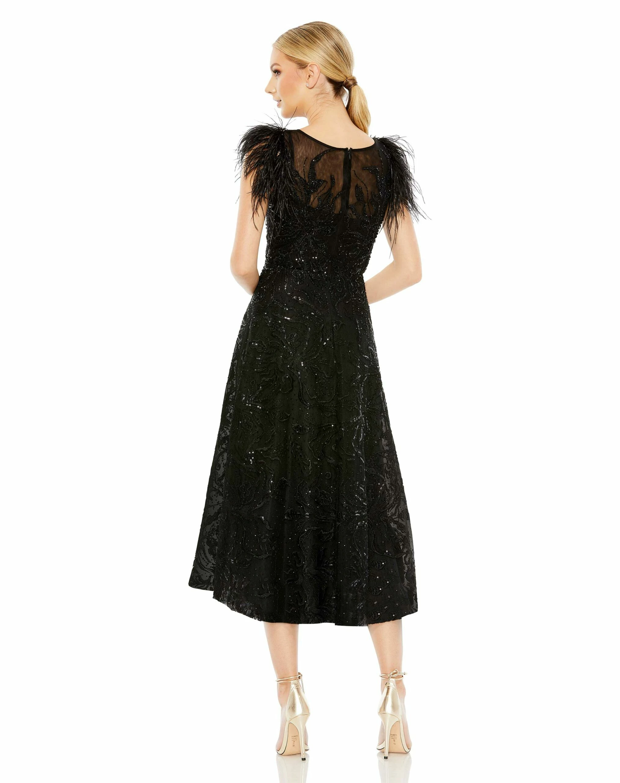 Feather Shoulder Embellished Dress 4 Feather Shoulder Embellished Dress - Image 2