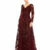 Embellished Illusion Long Sleeve V Neck Gown -Women's Skirt 20409 MHG Default 1 WS