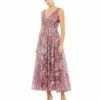 V-Neck Low Cut Back Floral Embroidered A-Line Dress 2 V-Neck Low Cut Back Floral Embroidered A-Line Dress -Women's Skirt 20422 MAU Default 1 WS