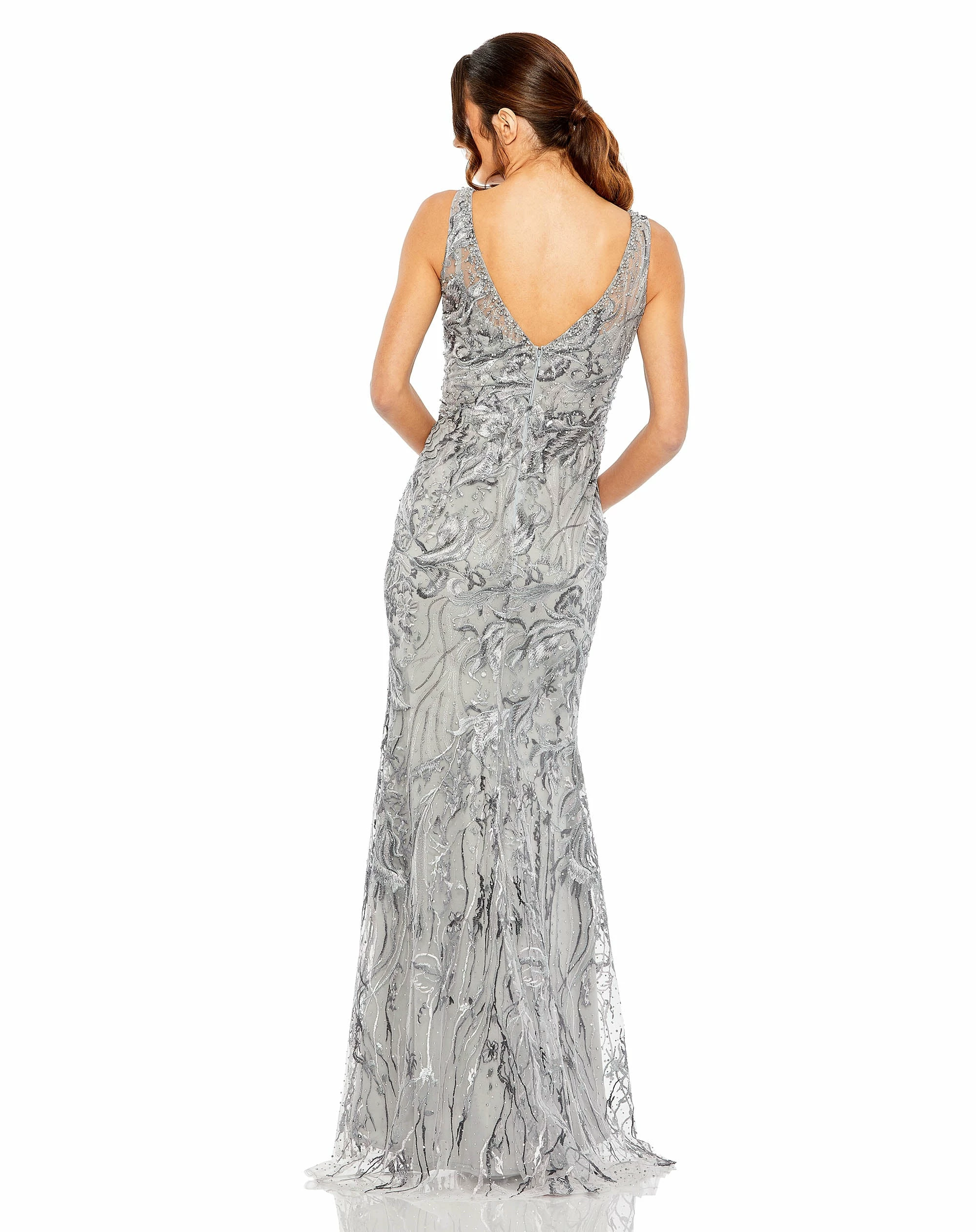 Sleeveless High Neck Embroidered Gown 4 Sleeveless High Neck Embroidered Gown - Image 2