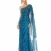 One Shoulder Cape Sleeve Embellished Gown -Women's Skirt 20528 OCB Default 1 WS