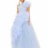 Tulle Ruffled One Shoulder Dress -Women's Skirt 20534 PER Default 1 WS