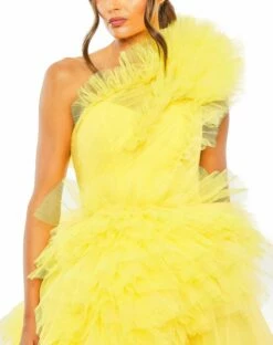 Tulle Ruffled One Shoulder Dress -Women's Skirt 20534 SSH 3 WS