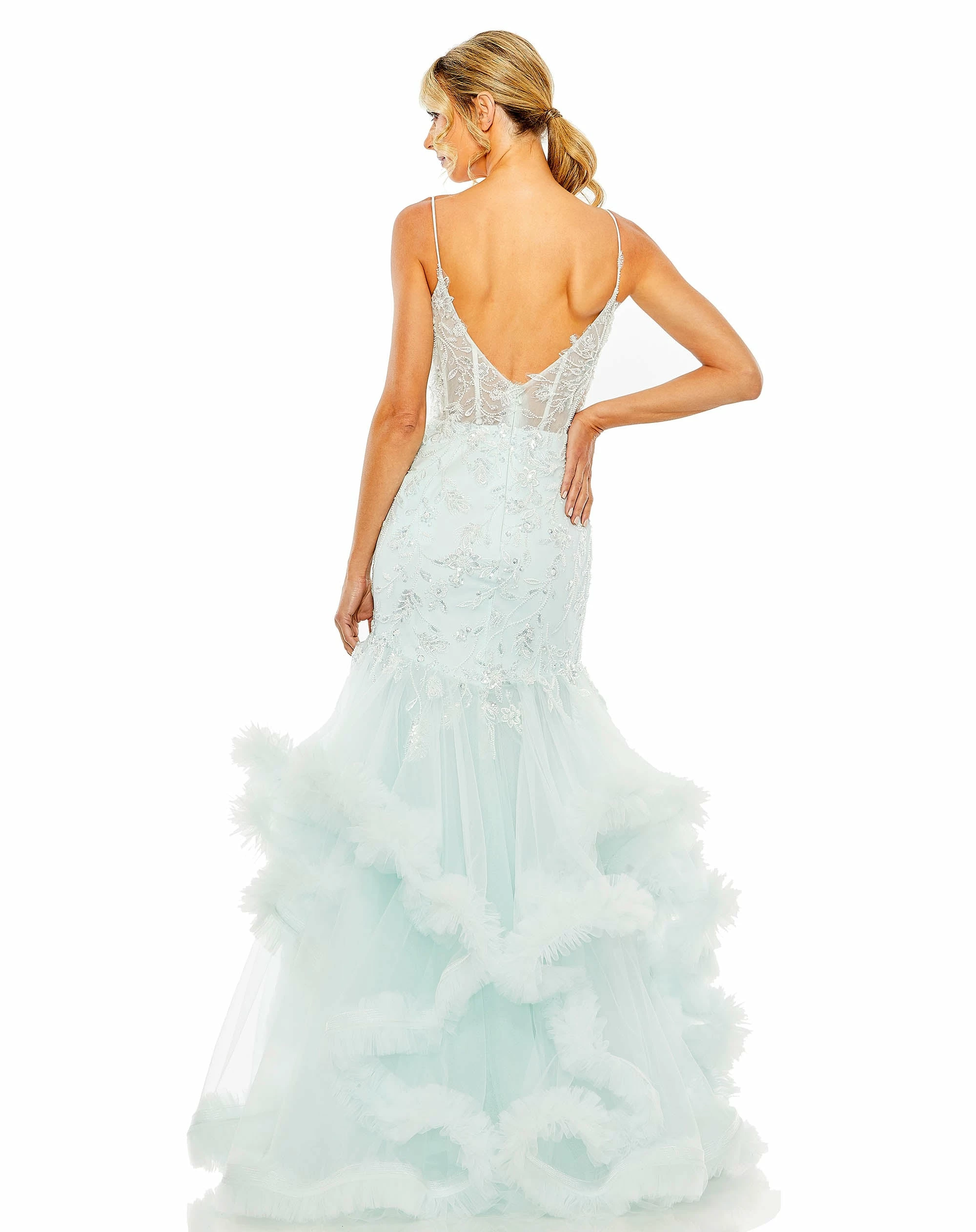 Mermaid Mesh Hand Beaded Gown 7 Mermaid Mesh Hand Beaded Gown - Image 5