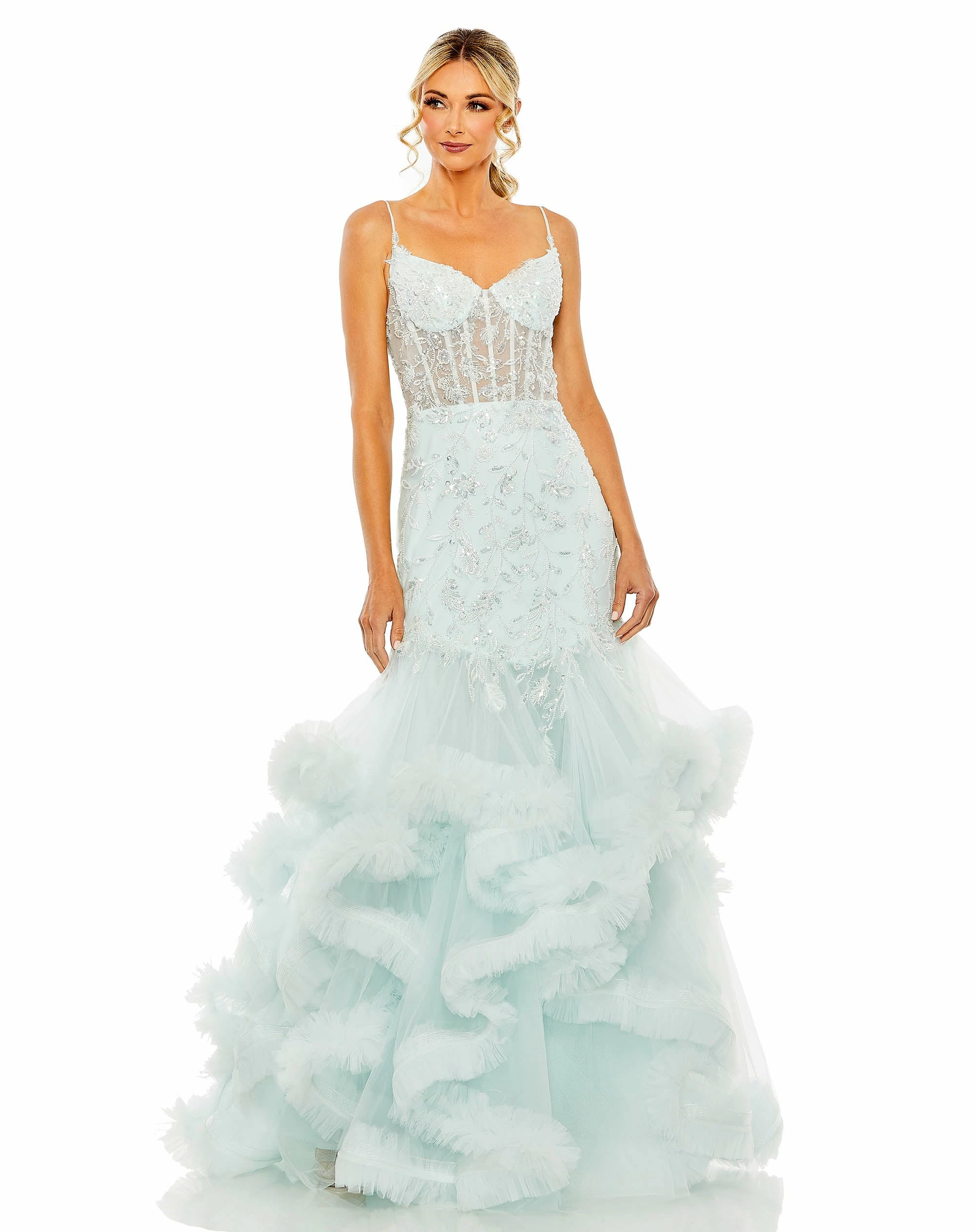 Mermaid Mesh Hand Beaded Gown 6 Mermaid Mesh Hand Beaded Gown - Image 4