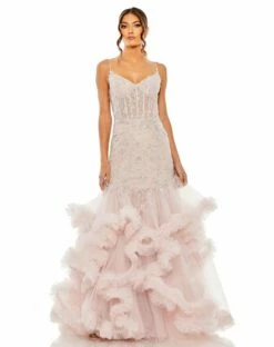 Mermaid Mesh Hand Beaded Gown