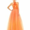 Cross Front Tulle Dress -Women's Skirt 20554 Orange AB
