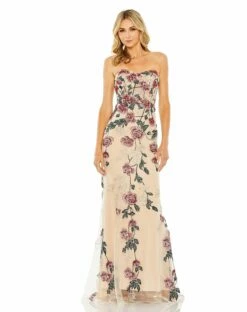 Strapless Floral Embroidered Gown -Women's Skirt 20581 NUM Default 1 WS