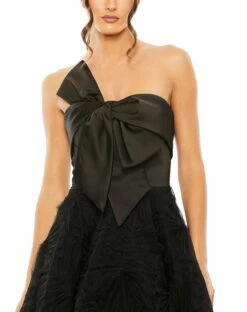Strapless Front Bow Knot Tulle Gown -Women's Skirt 20584 BLK 3 WS