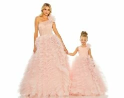 One Shoulder Glitter Tulle Gown 9 One Shoulder Glitter Tulle Gown -Women's Skirt 20592 20576 LightPink AB