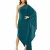One Shoulder Cape Sleeve Ruched Detail Jersey Gown -Women's Skirt 20673 OCE Default 1 WS
