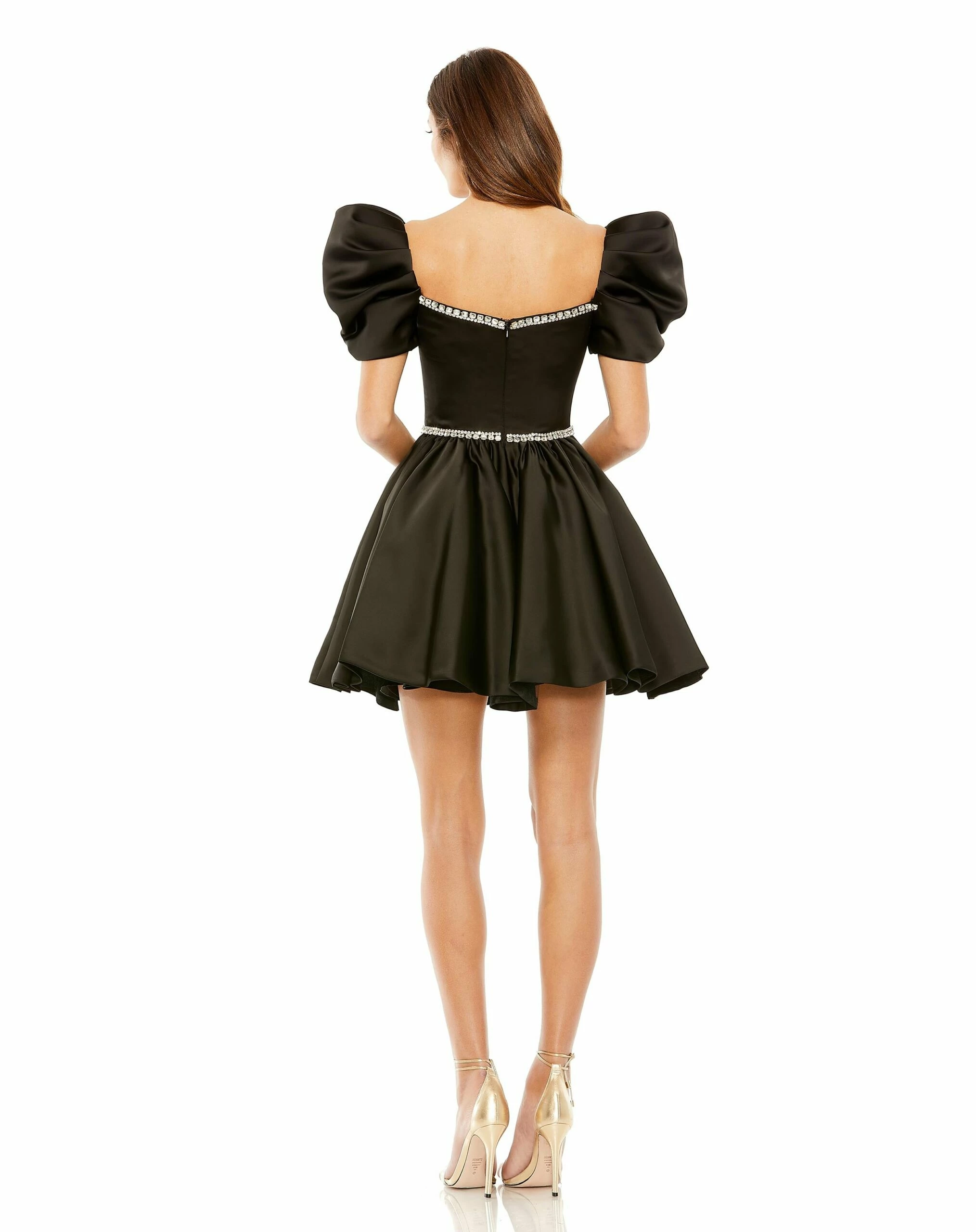 Puff Sleeve Beaded Top Full Skirt Dress 7 Puff Sleeve Beaded Top Full Skirt Dress - Image 5