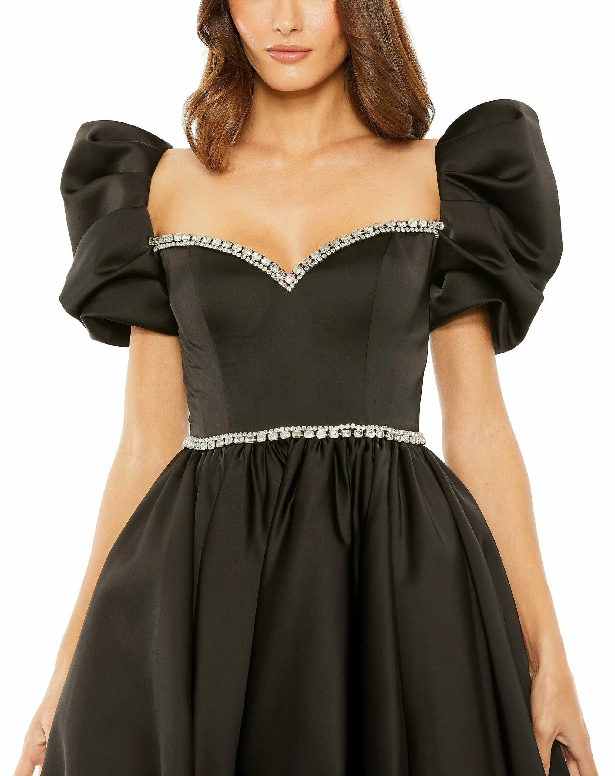 Puff Sleeve Beaded Top Full Skirt Dress 8 Puff Sleeve Beaded Top Full Skirt Dress - Image 6