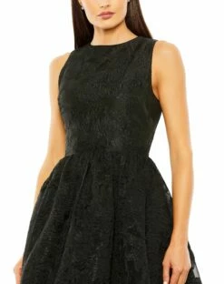 Sleeveless Full High Low Gown With Pockets -Women's Skirt 20714 BLK 3 WS