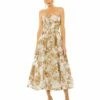 Strapless Brocade Midi Dress With Pockets 1 Strapless Brocade Midi Dress With Pockets -Women's Skirt 20716 BRZ Default 1 WS