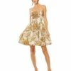 Strapless Brocade Mini Dress With Pockets -Women's Skirt 20718 BRZ Default 1 WS