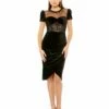 Short Sleeve Sheer Top Lace Bustier Dress -Women's Skirt 20742 BLK Default 1 WS