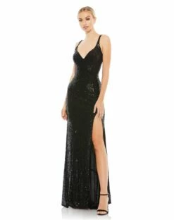 Fully Sequined Scoop Back Gown -Women's Skirt 26443 BLK Default 1 WS