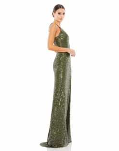 Fully Sequined Scoop Back Gown -Women's Skirt 26443 OLI 4 WS