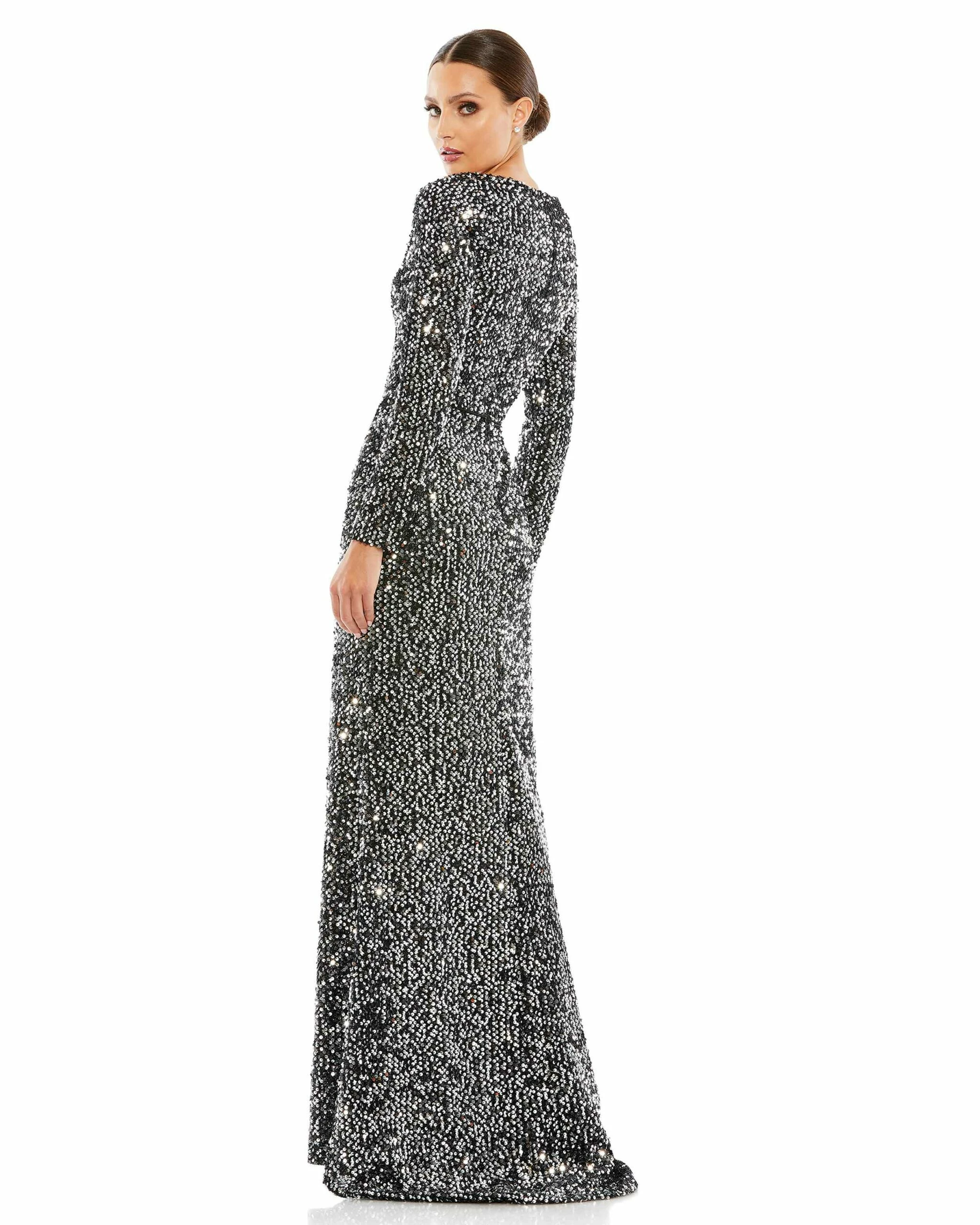 Long Sleeve Sequined Gown 8 Long Sleeve Sequined Gown - Image 6